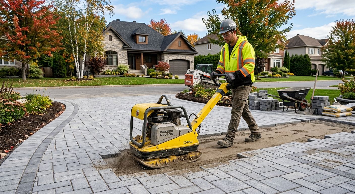 Aménagement extérieur pavé uni à Rivière-Ojima, Québec