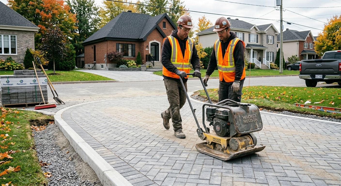 Patio pavé uni à Chesterville