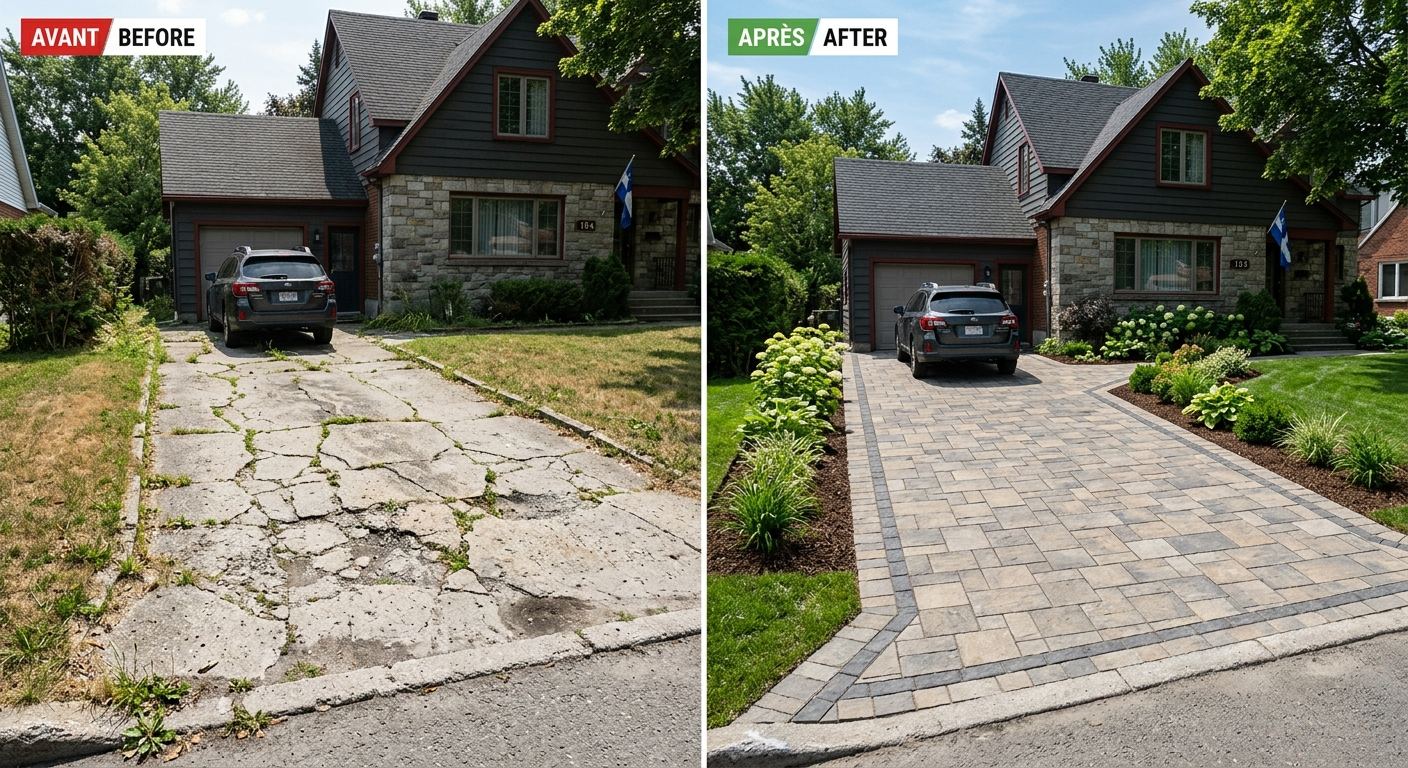 Allée piétonne pavé uni à Rawdon